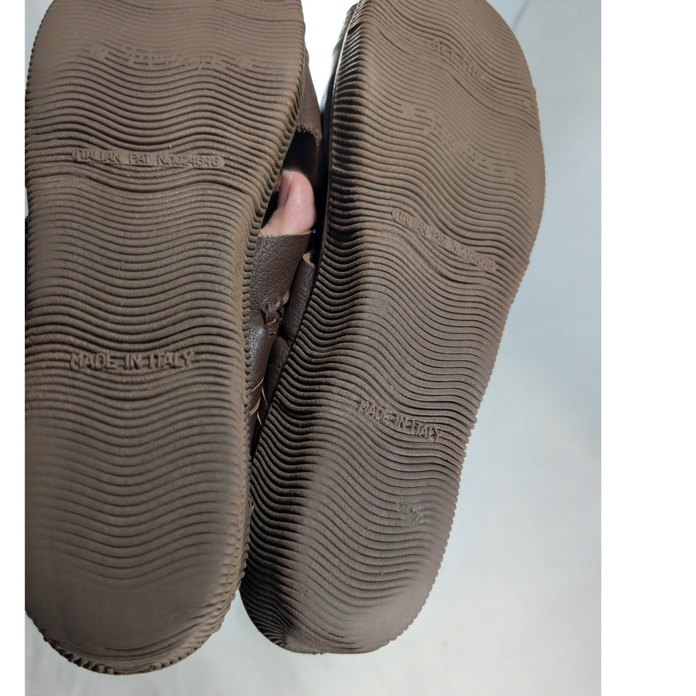 Famolare Brown Leather "Hi-Up" Wave Sole Sandals Woven Slingback Sandals Size 8M - Picture 10 of 11